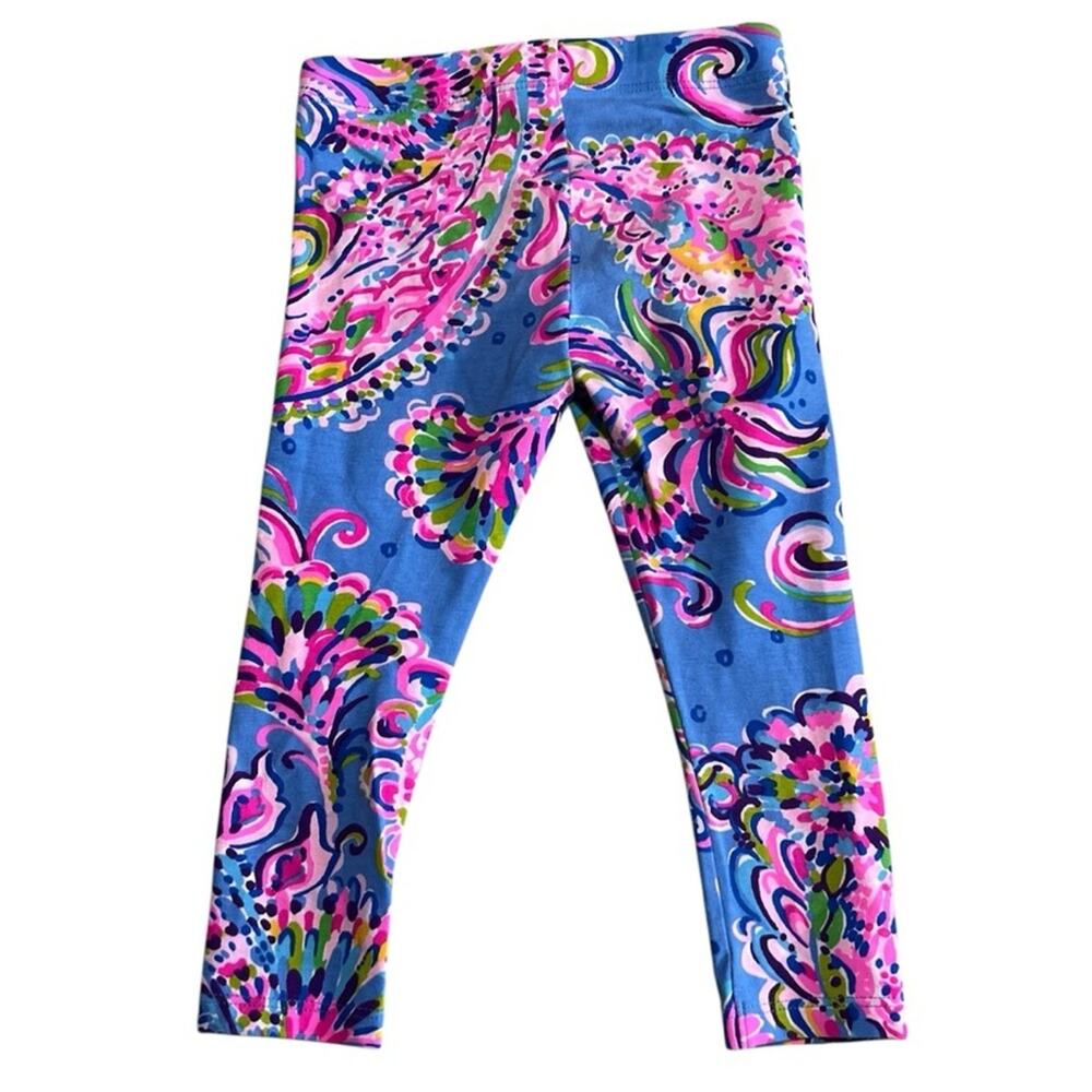 Lilly Pulitzer Toddler Girls Luxletic Leggings Mermaid Grotto Print XS UPF Prote